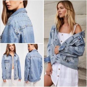 Free People Studded Jean Jacket